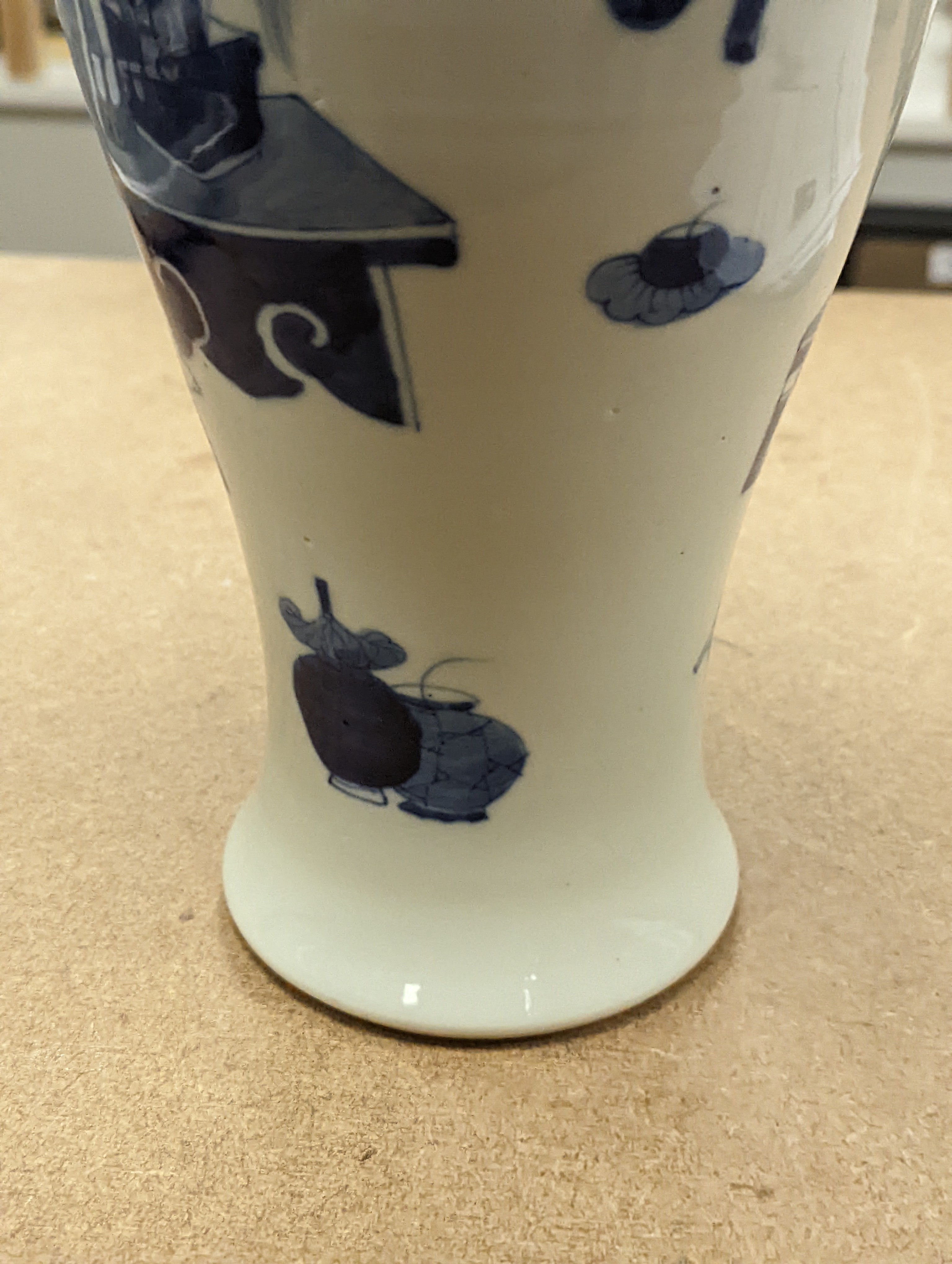 A Chinese underglaze blue baluster vase, 30 cms high.